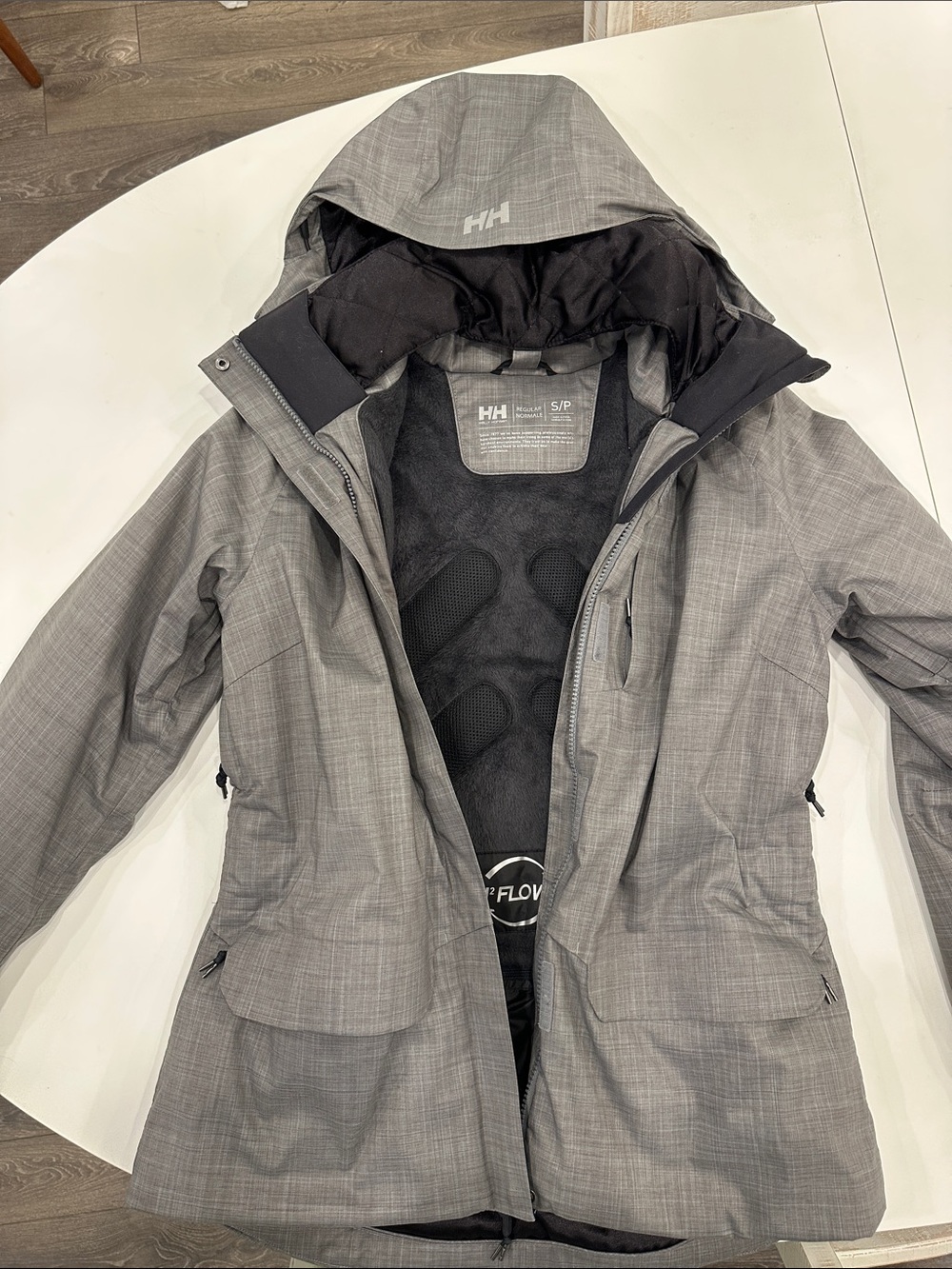 Helly Hansen Women's Light Gray Ski Jacket with Hood
